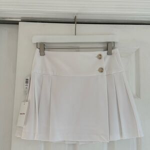 Aritzia White Mini Skirt with Button Detail